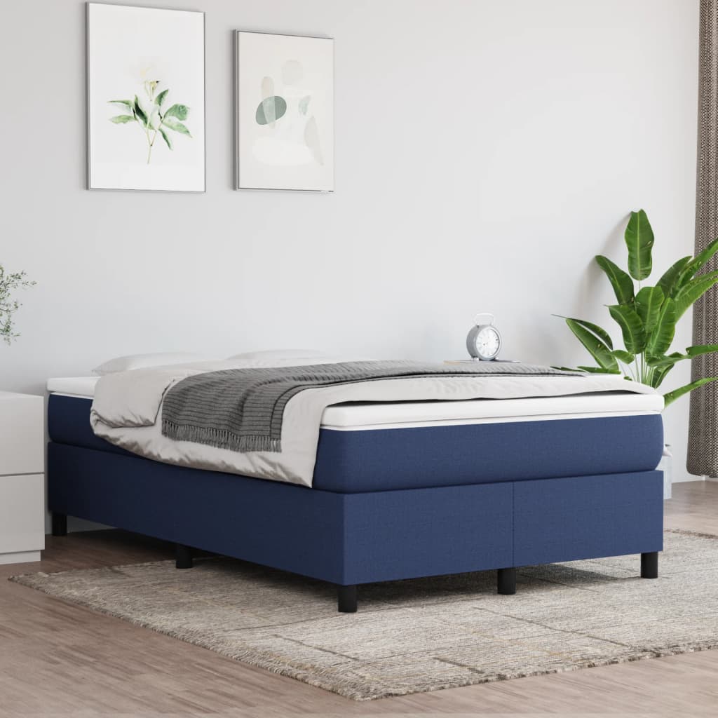 vidaXL Rám na boxspring posteľ modrý 120x200 cm látka