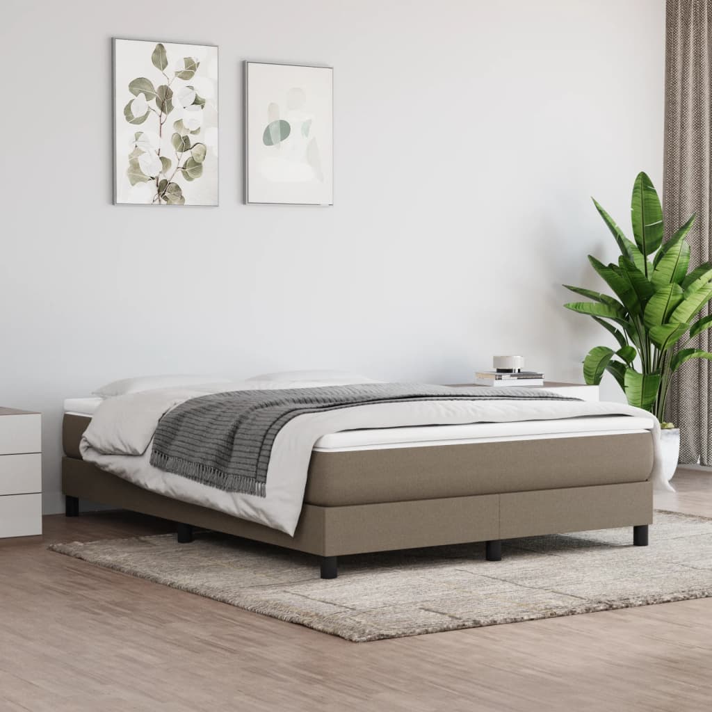 vidaXL Rám na boxspring posteľ čierny sivohnedý 140x190 cm