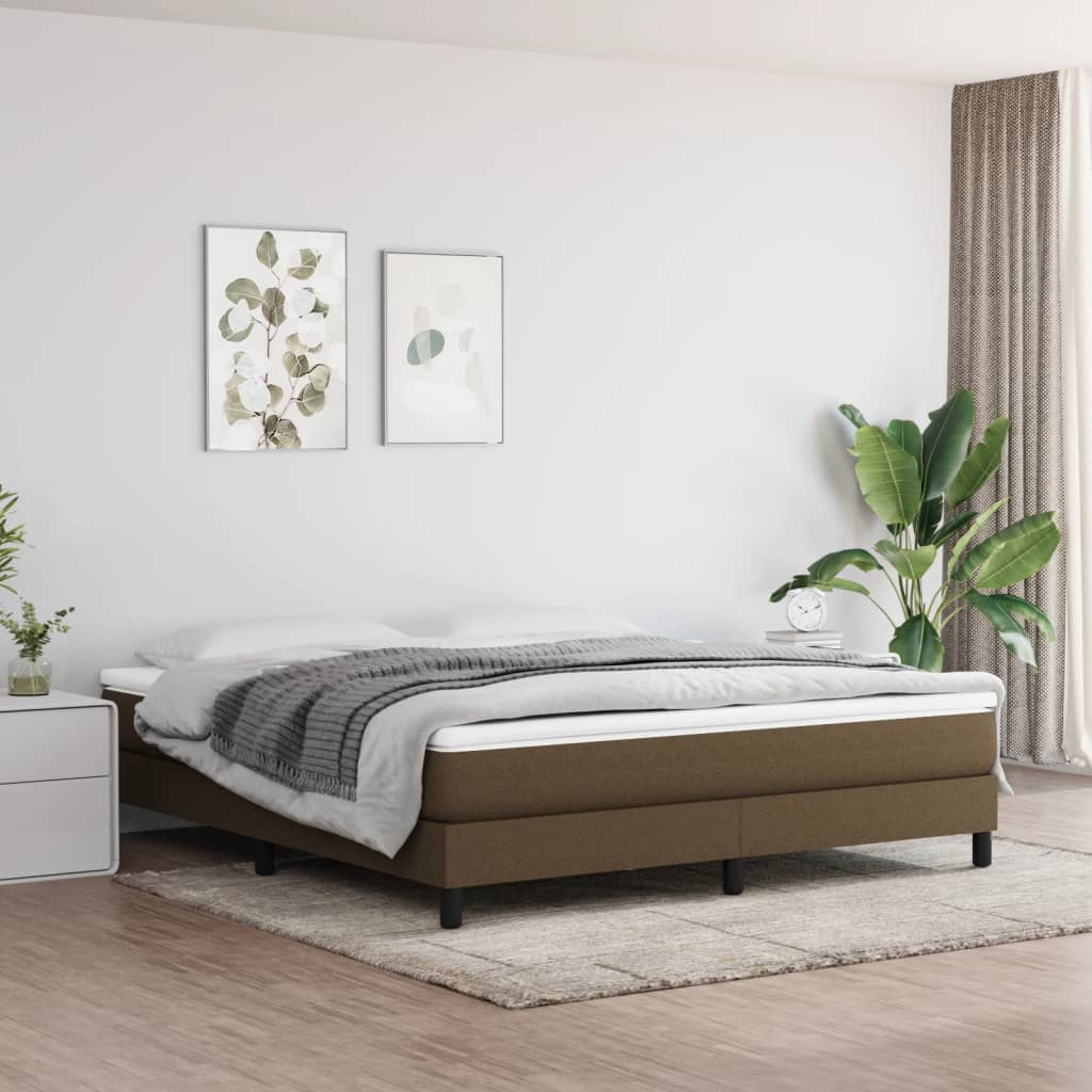 vidaXL Rám na boxspring posteľ tmavohnedý 180x200 cm látka