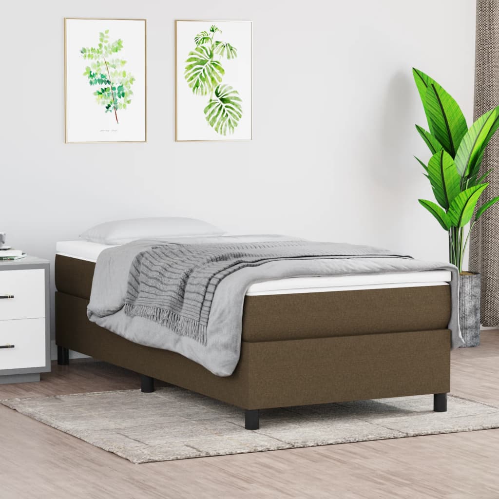 vidaXL Rám na boxspring posteľ tmavohnedý látka 140x190 cm