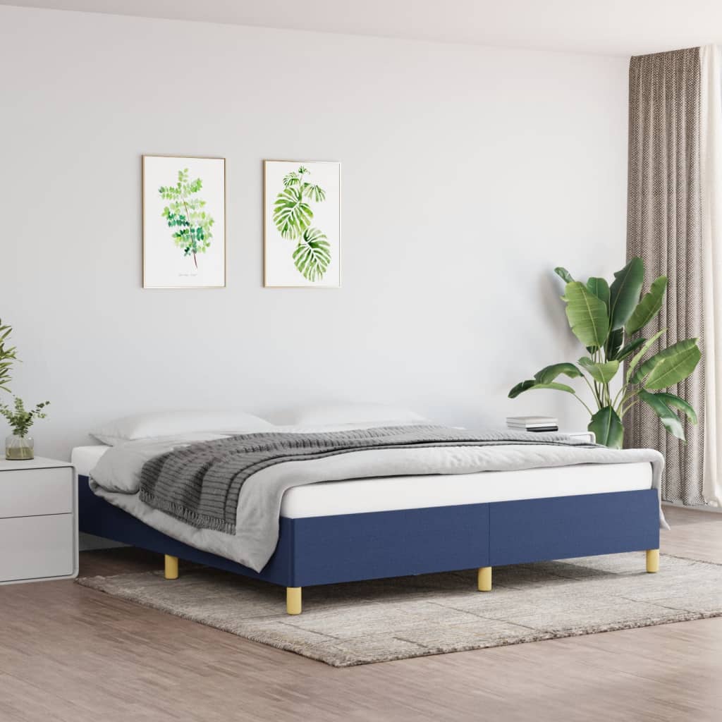 vidaXL Rám na boxspring posteľ modrý 180x200 cm látka