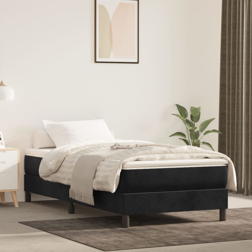 vidaXL Posteľný rám boxspring s matracom čierny 80x200 cm zamat