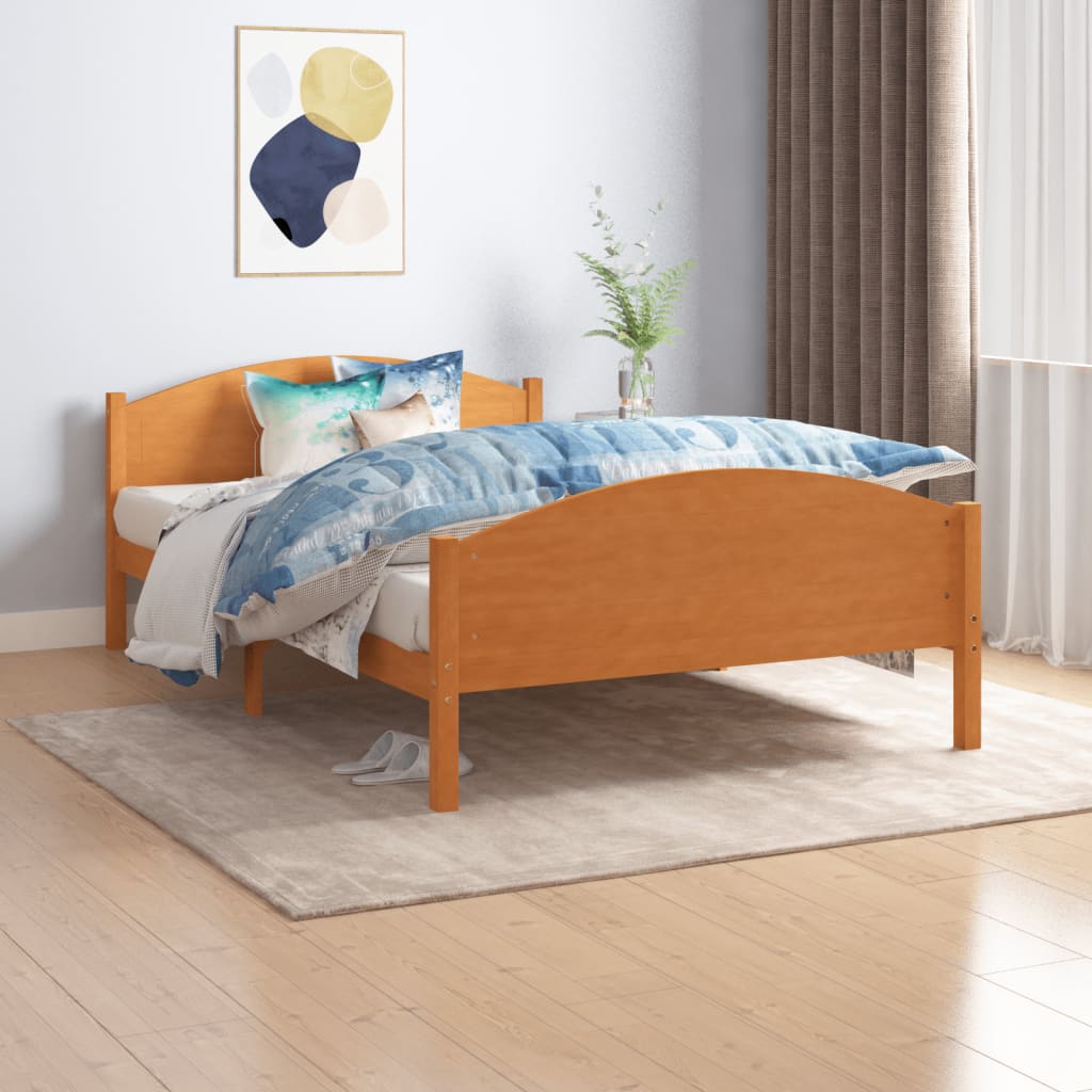 vidaXL Posteľný rám medovo-hnedý borovicový masív 120x200 cm