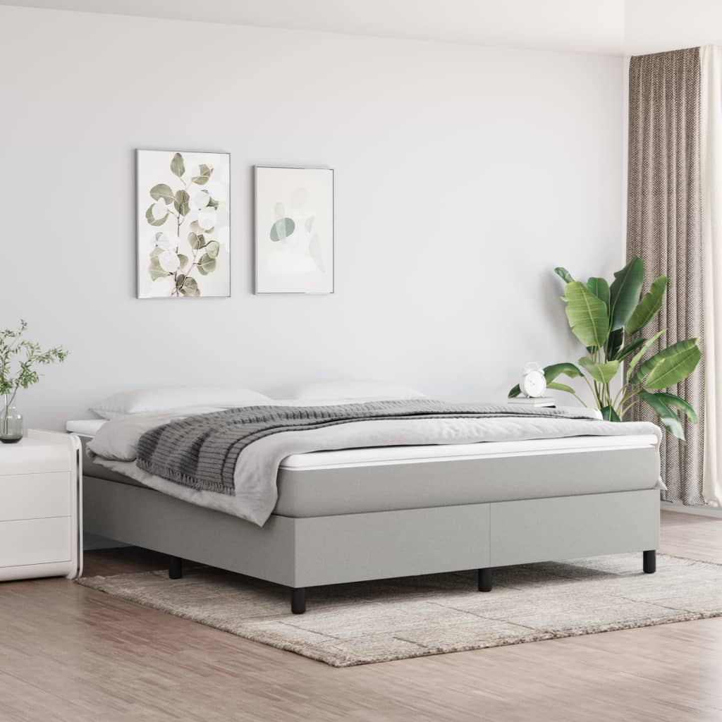 vidaXL Rám na boxspring posteľ bledosivý 160x200 cm látka