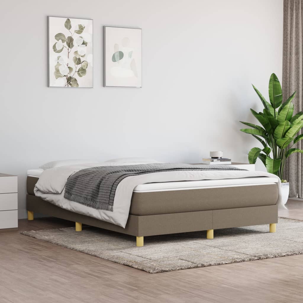 vidaXL Rám na boxspring posteľ sivohnedý 140x200 cm látka