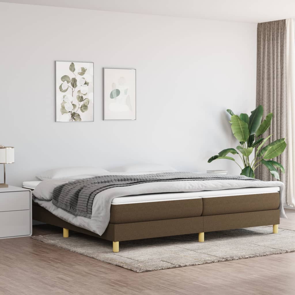 vidaXL Rám na boxspring posteľ tmavohnedý 200x200 cm látka