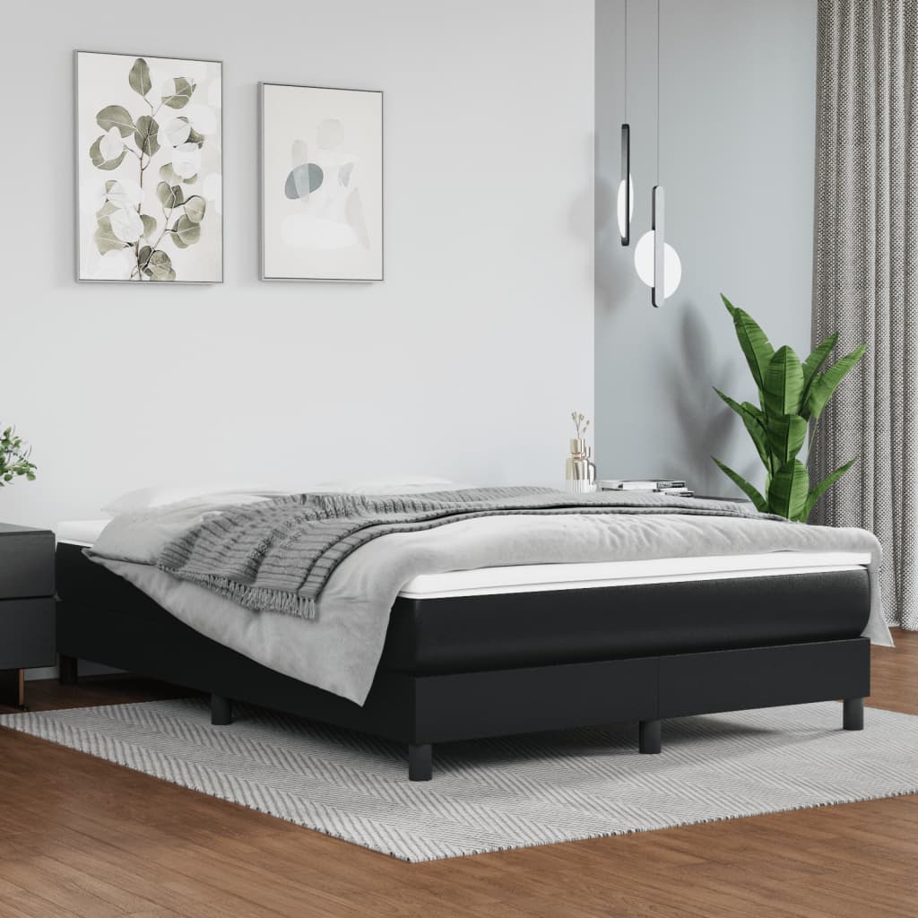 vidaXL Rám na boxspring posteľ, čierny 140x190 cm, umelá koža