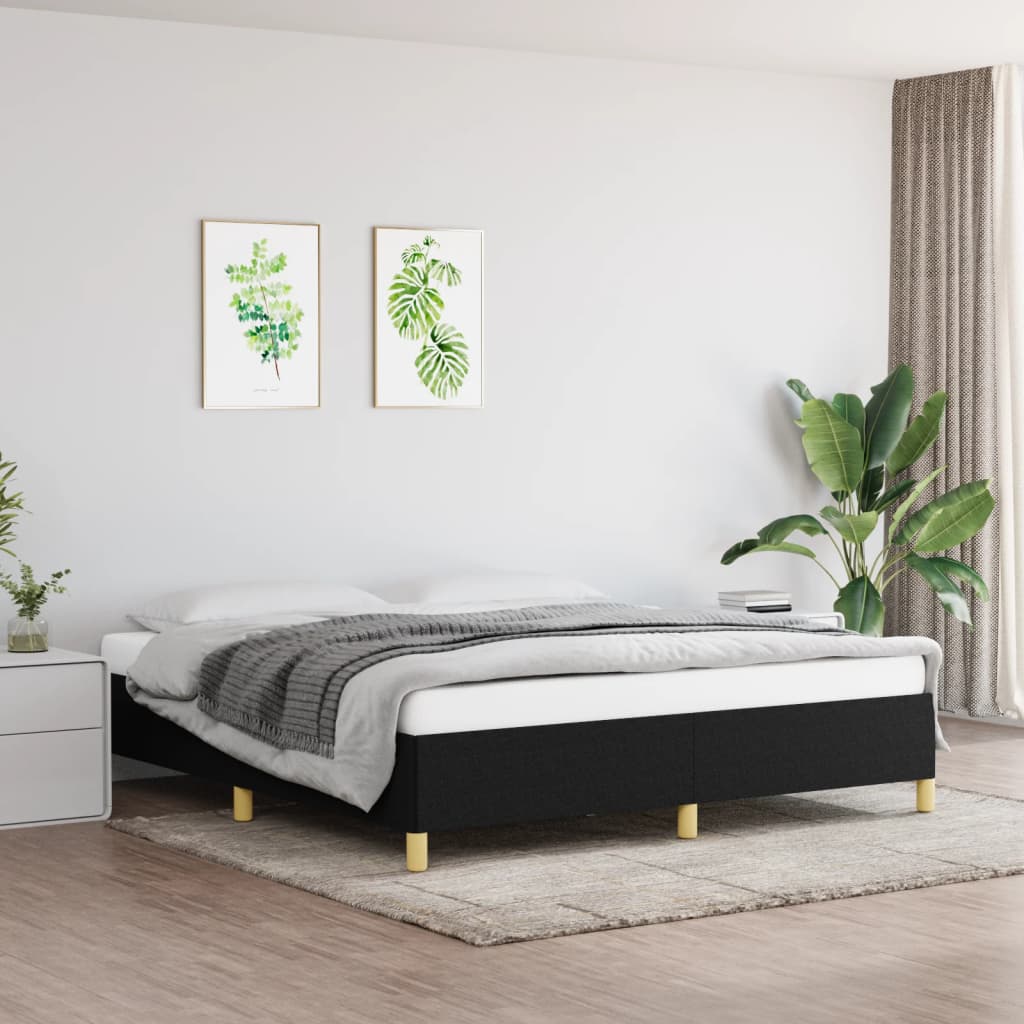 vidaXL Rám na boxspring posteľ čierny 160x200 cm látka