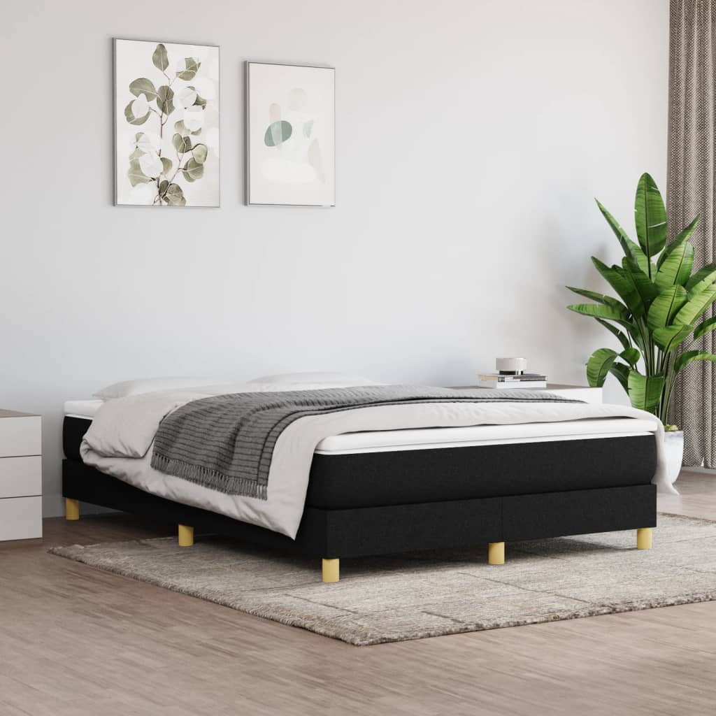 vidaXL Rám na boxspring posteľ čierny látka 140x190 cm