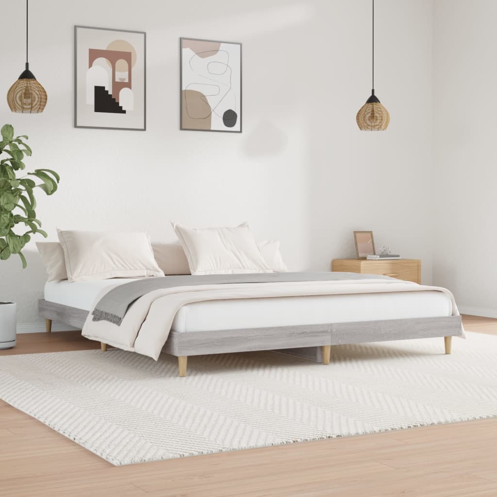 vidaXL Posteľný rám sivý dub sonoma 120x200 cm kompozitné drevo