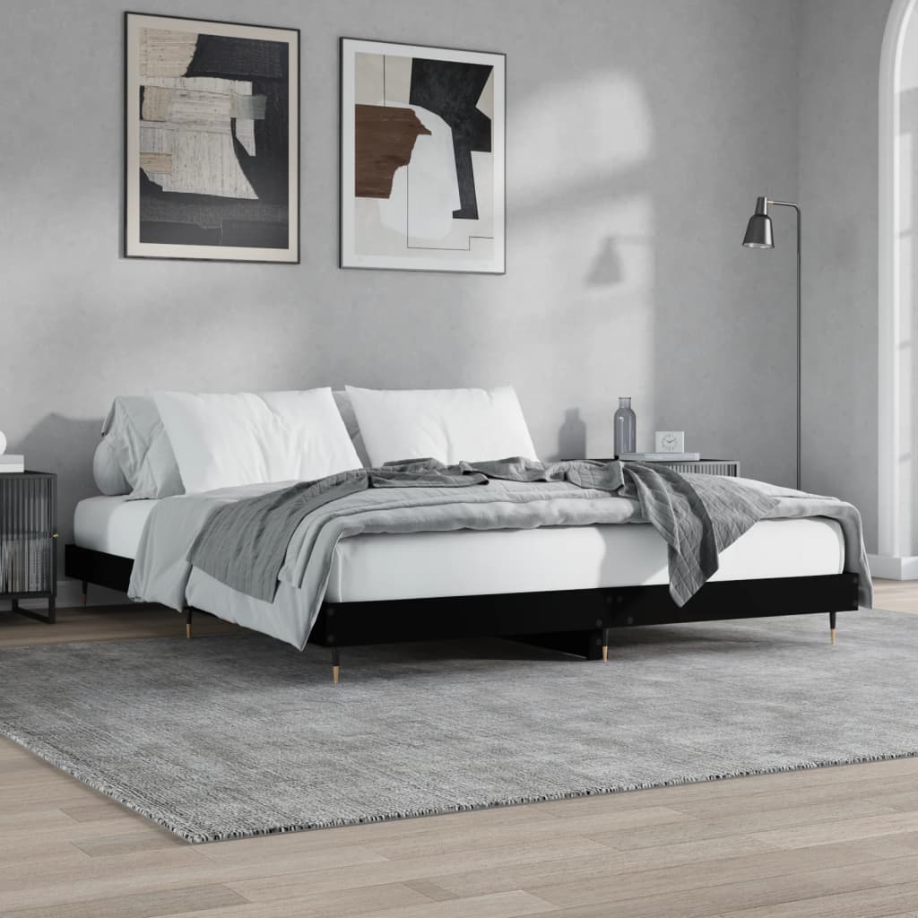 vidaXL Posteľný rám čierny 200x200 cm kompozitné drevo