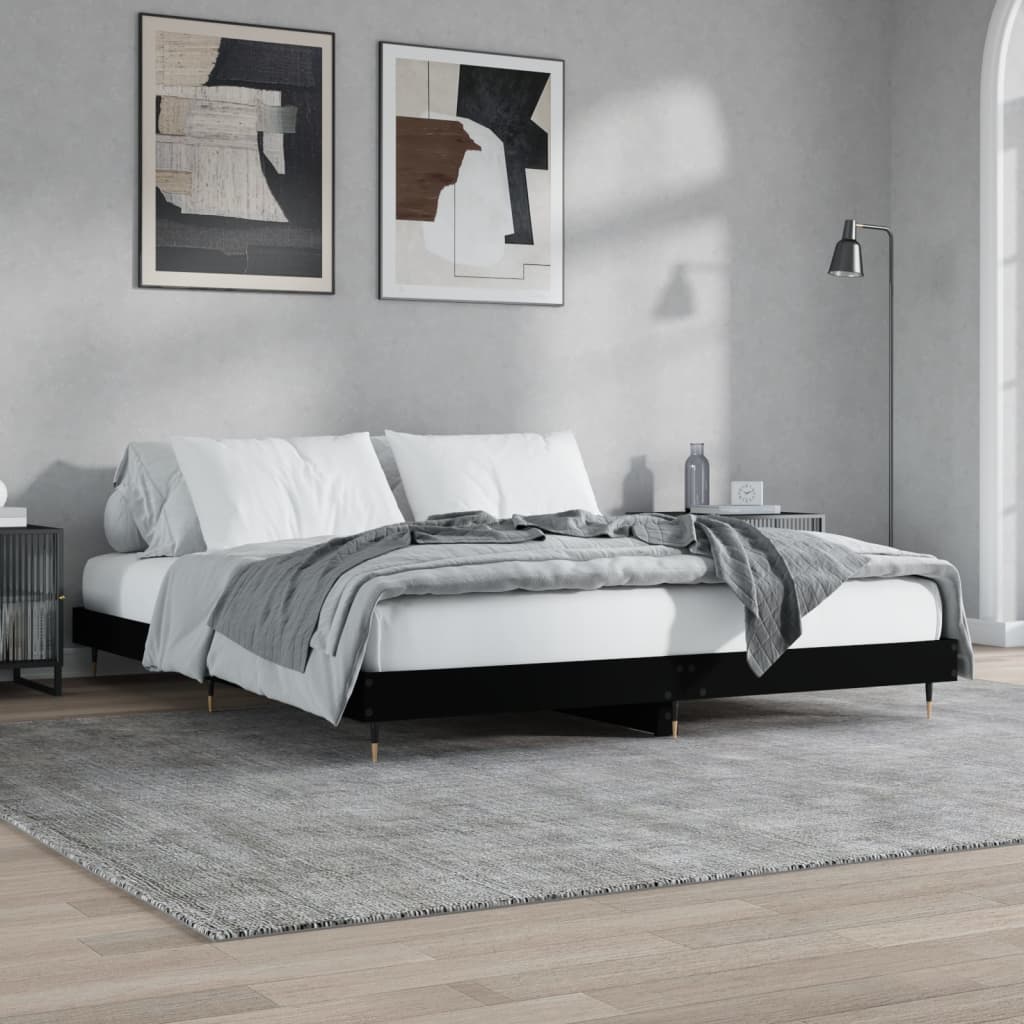 vidaXL Posteľný rám čierny 120x200 cm kompozitné drevo