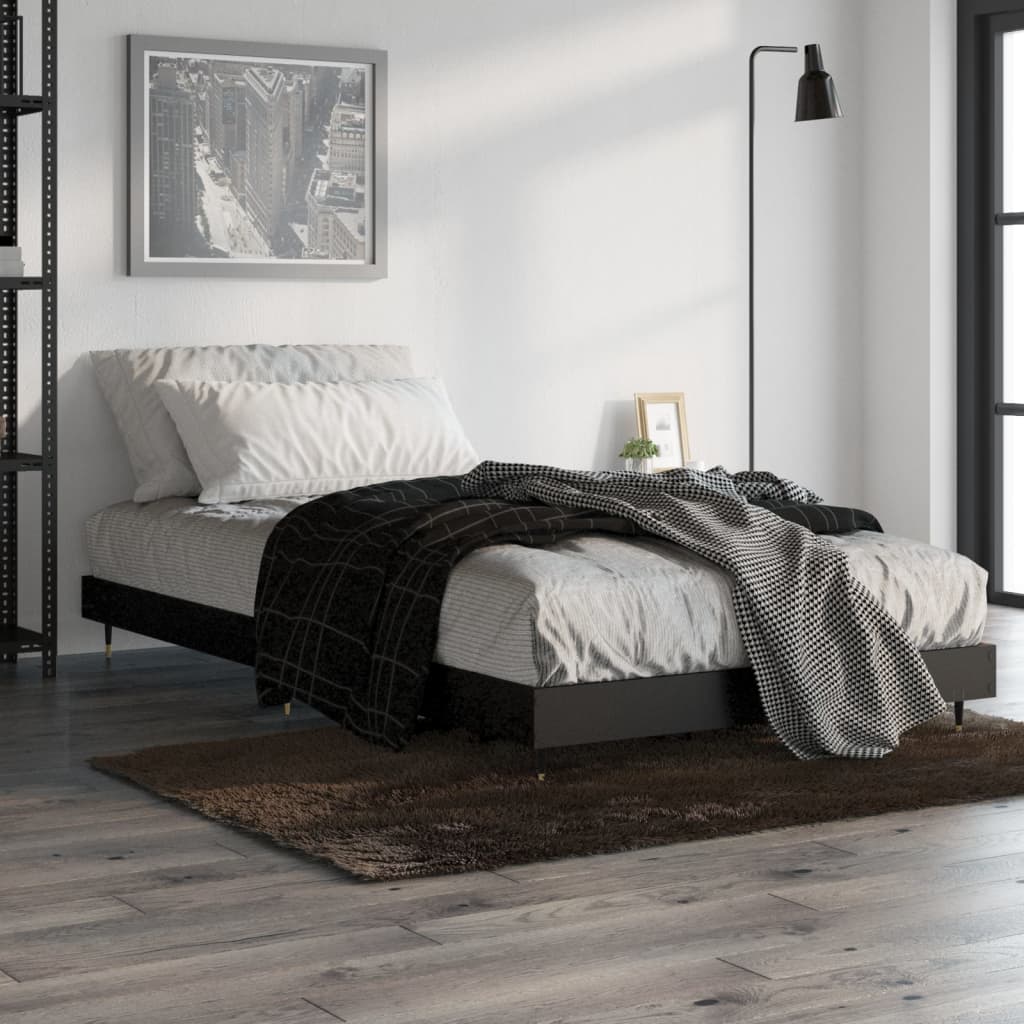 vidaXL Posteľný rám čierny 90x200 cm kompozitné drevo