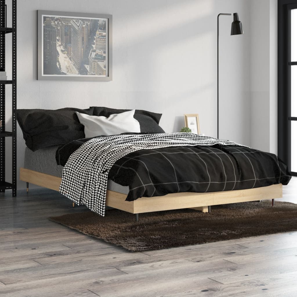 vidaXL Posteľný rám dub sonoma 120x190 cm kompozitné drevo
