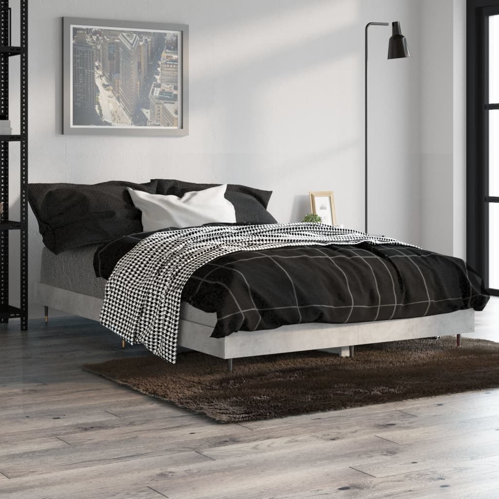 vidaXL Posteľný rám betónový sivý 120x190 cm borovicový masív