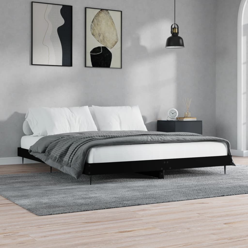 vidaXL Posteľný rám čierny 200x200 cm kompozitné drevo