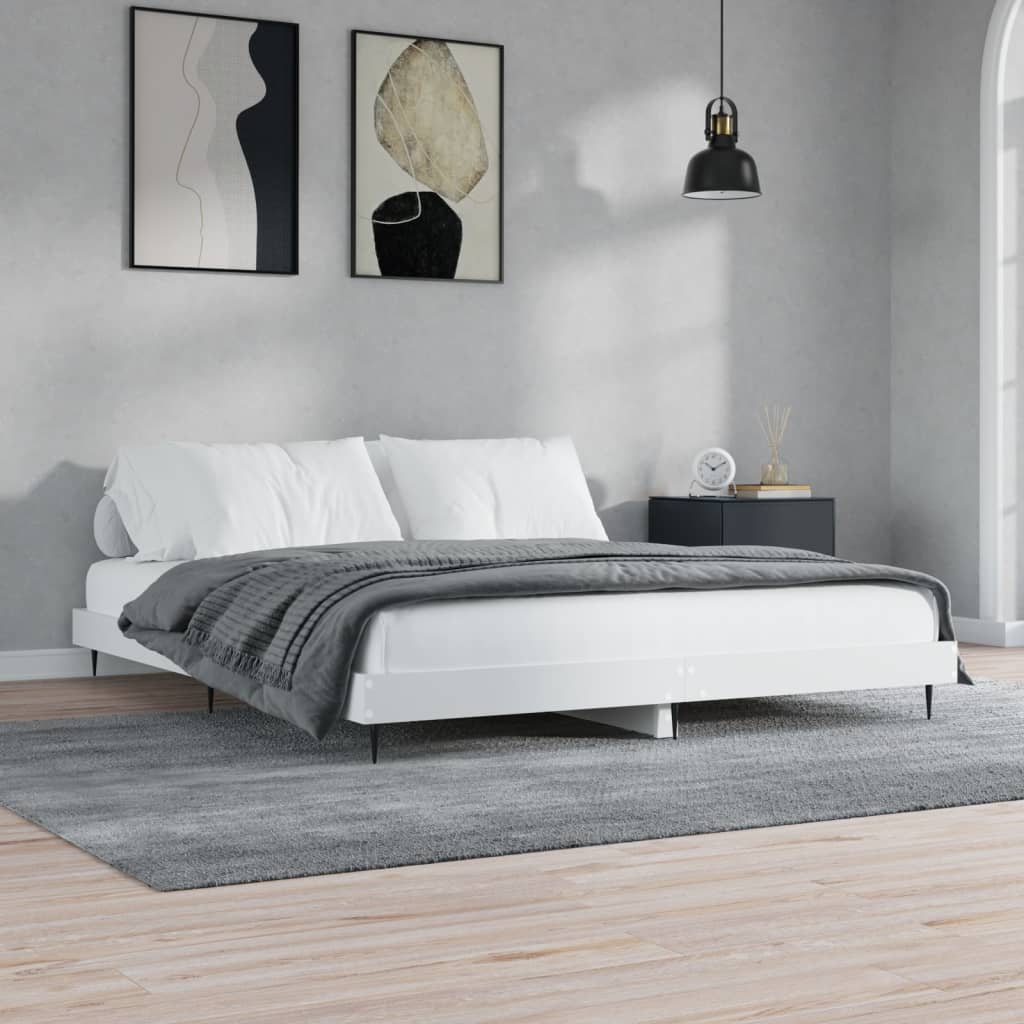 vidaXL Posteľný rám biely 140x200 cm kompozitné drevo