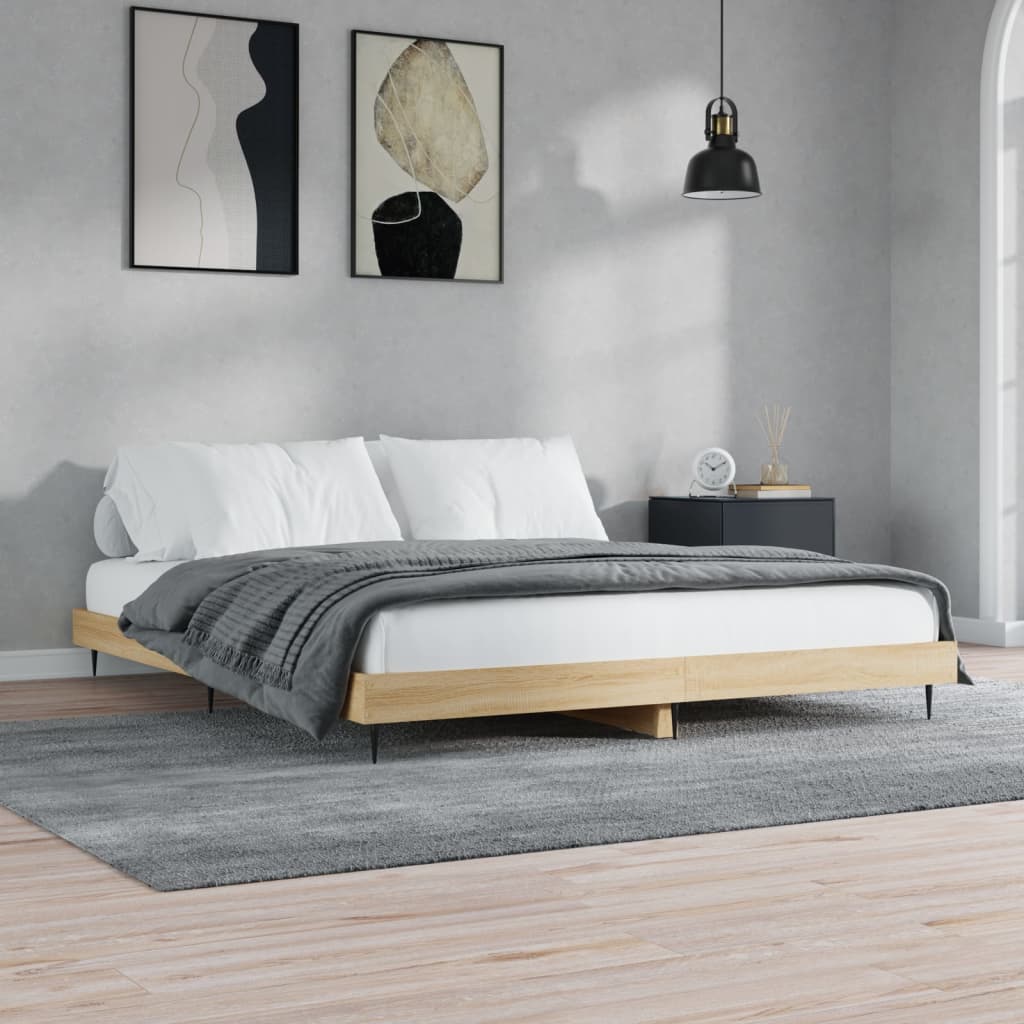 vidaXL Posteľný rám dub sonoma 140x200 cm kompozitné drevo