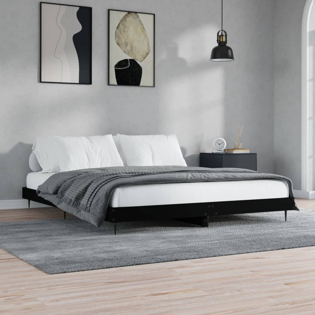 vidaXL Posteľný rám čierny 160x200 cm kompozitné drevo