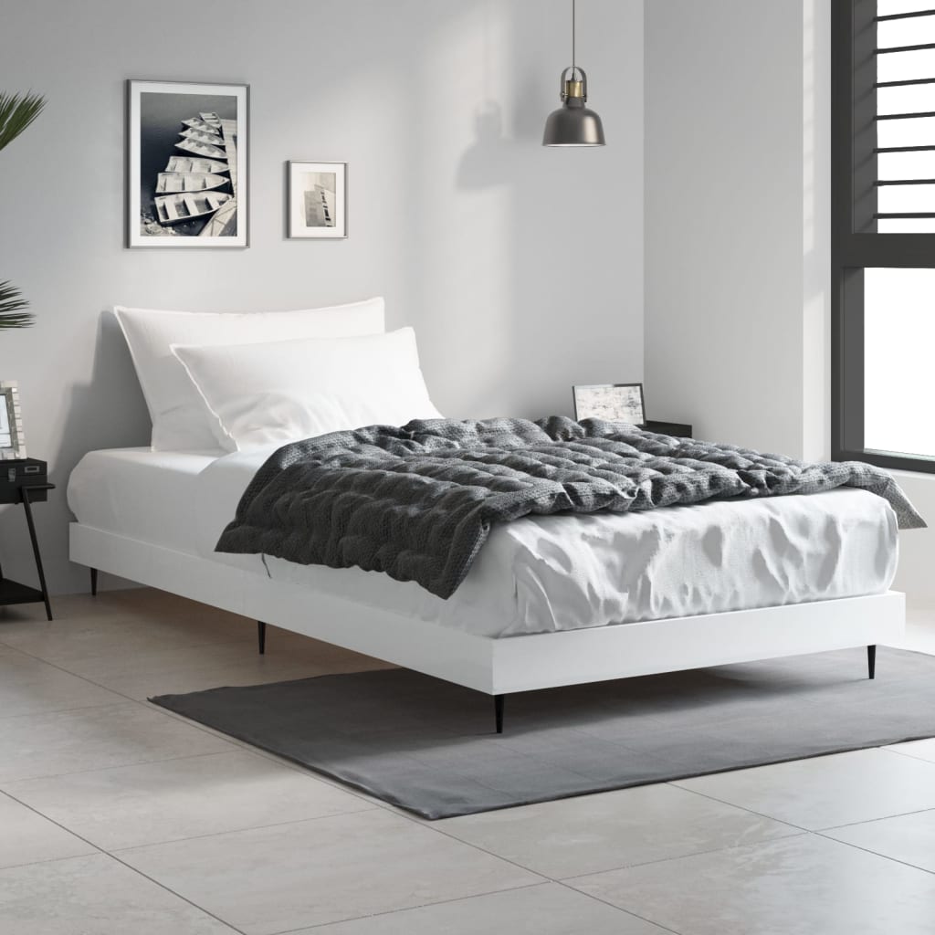 vidaXL Posteľný rám biely 90x200 cm kompozitné drevo
