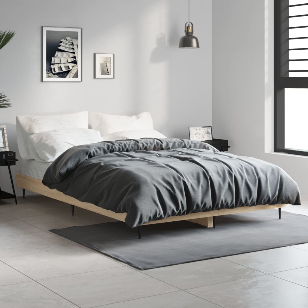 vidaXL Posteľný rám dub sonoma 120x190 cm kompozitné drevo