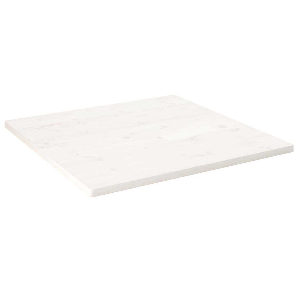 vidaXL Stolová doska biela 80x80x2,5 cm masívna borovica štvorcová