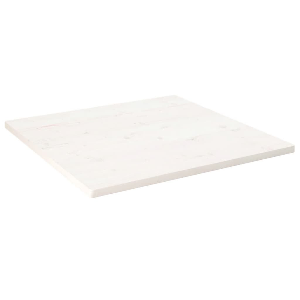 vidaXL Stolová doska biela 90x90x2,5 cm masívna borovica štvorcová