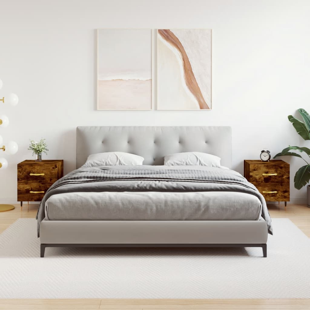 vidaXL Nočné stolíky 2 ks dymový dub 40x35x47,5 cm kompozitné drevo