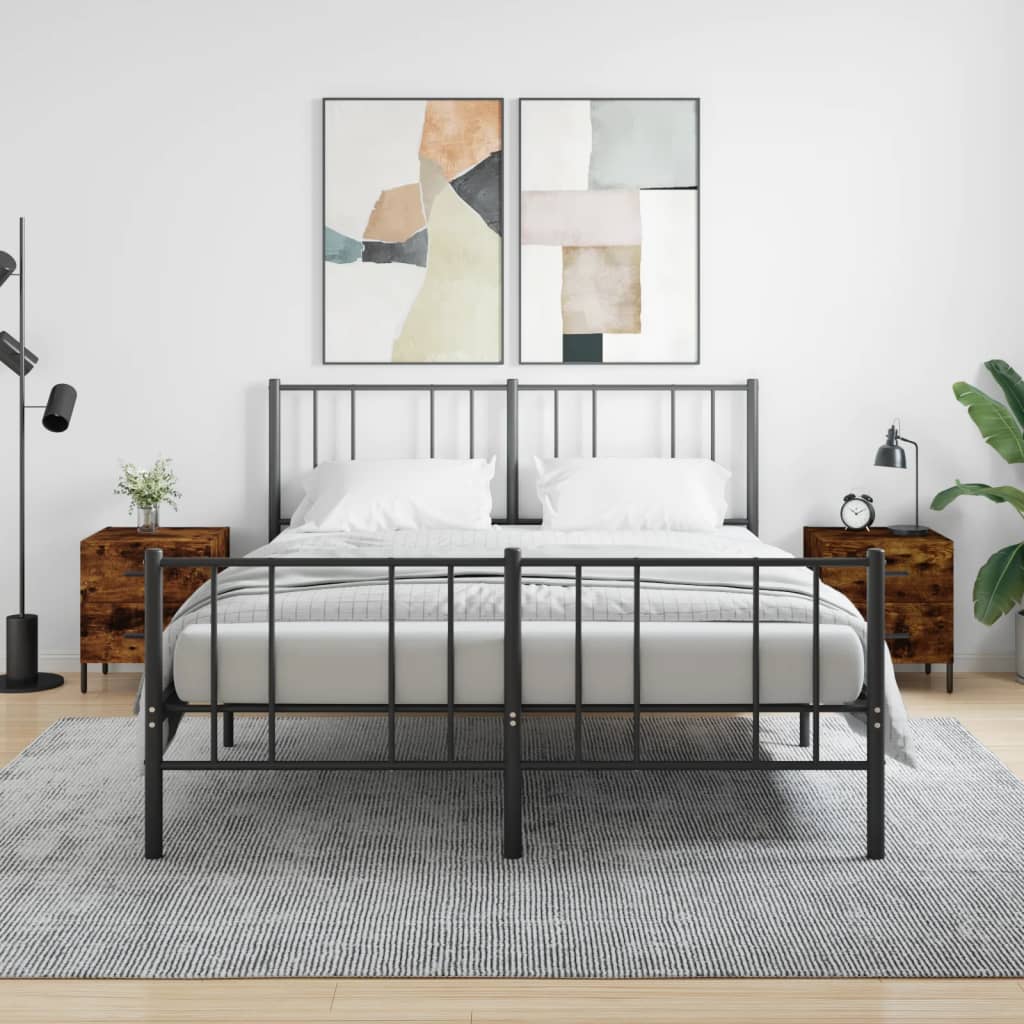 vidaXL Nočné stolíky 2 ks dymový dub 40x35x47,5 cm kompozitné drevo