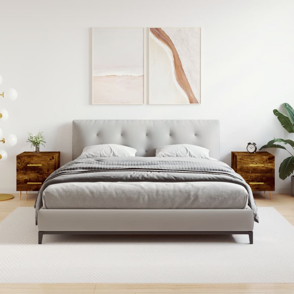 vidaXL Nočné stolíky 2 ks dymový dub 40x35x47,5 cm kompozitné drevo