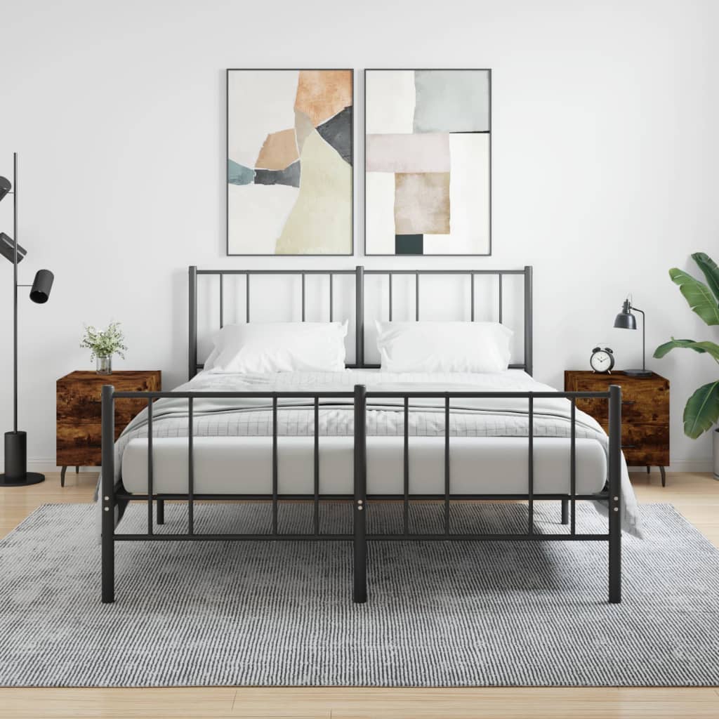 vidaXL Nočné stolíky 2 ks dymový dub 40x35x47,5 cm kompozitné drevo