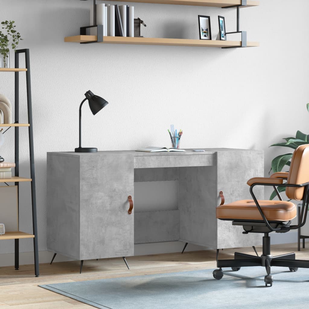 vidaXL Stôl betónovo sivý 140x50x75 cm kompozitné drevo