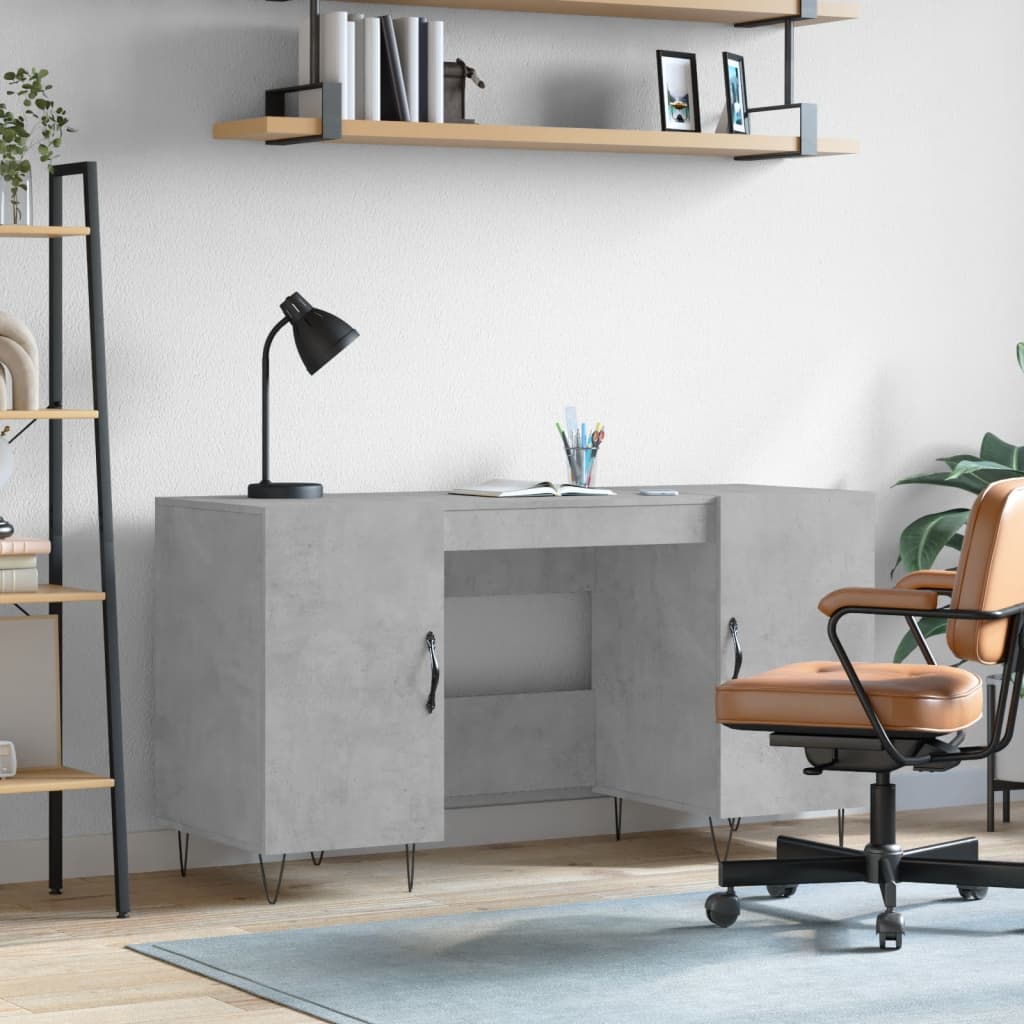 vidaXL Stôl betónovo sivý 140x50x75 cm kompozitné drevo