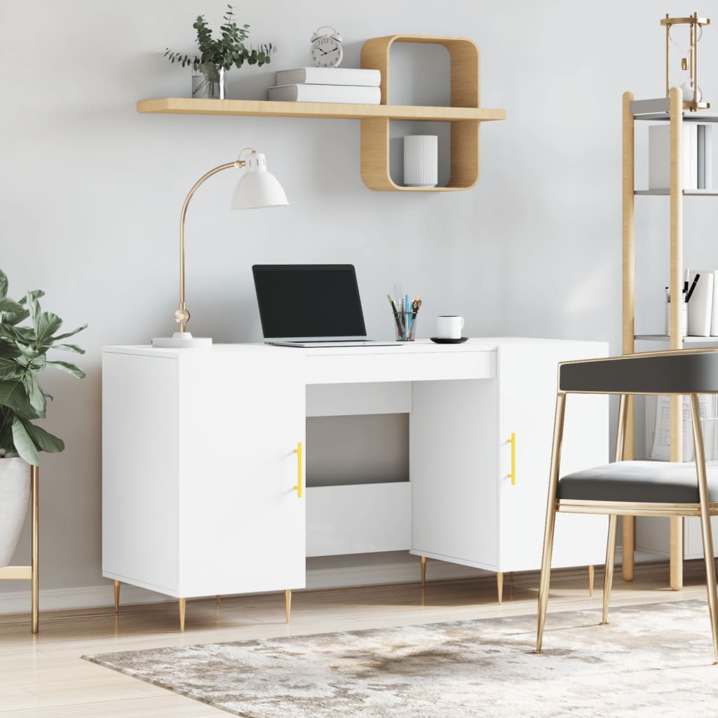 vidaXL Stôl biely 140x50x75 cm kompozitné drevo