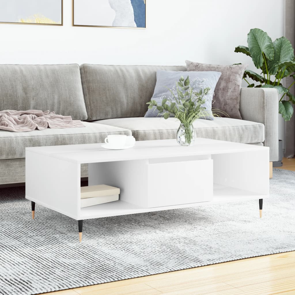 vidaXL Konferenčný stolík biely 104x60x35 cm kompozitné drevo