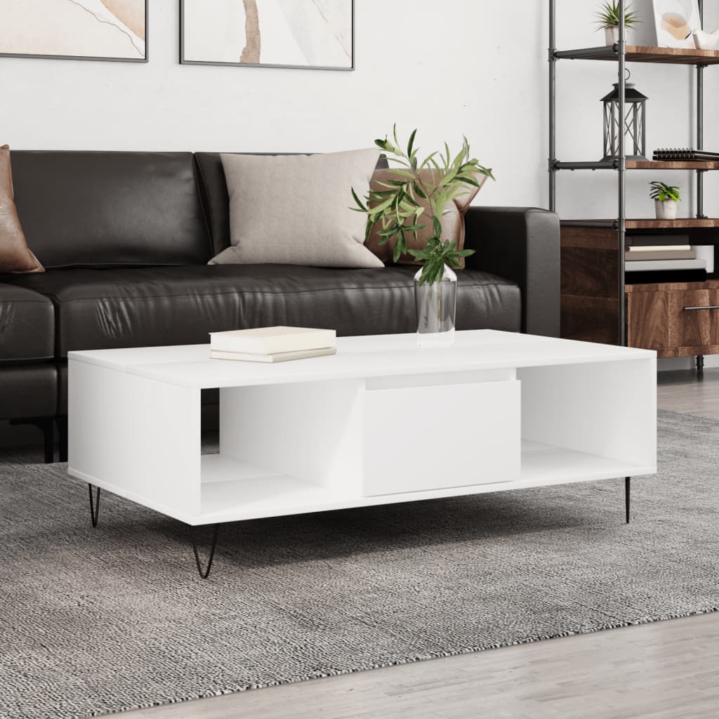 vidaXL Konferenčný stolík biely 104x60x35 cm kompozitné drevo