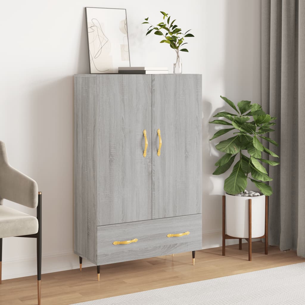 vidaXL Vysoká skrinka sivá sonoma 69,5x31x115 cm kompozitné drevo