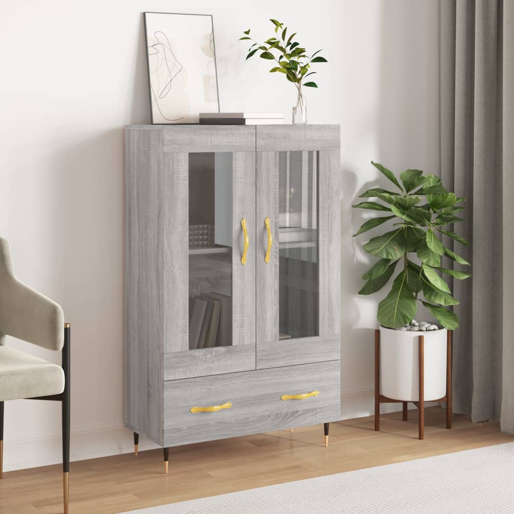 vidaXL Vysoká skrinka sivý dub sonoma 69,5x31x115 cm kompozitné drevo