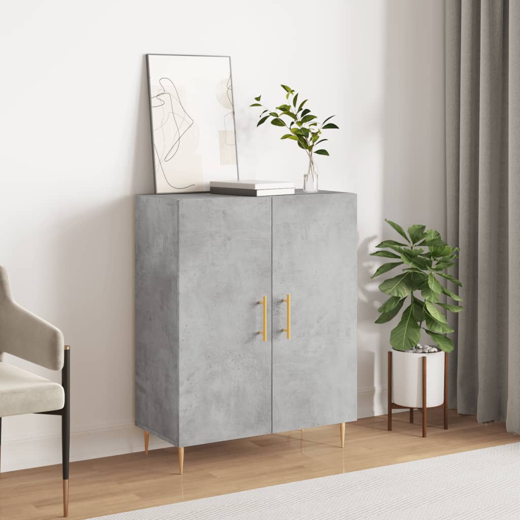 vidaXL Komoda betónovo sivá 69,5x34x90 cm kompozitné drevo