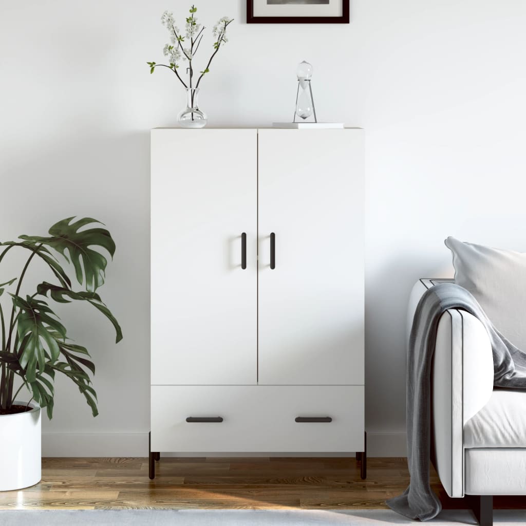 vidaXL Vysoká skrinka biel 69,5x31x115 cm kompozitné drevo