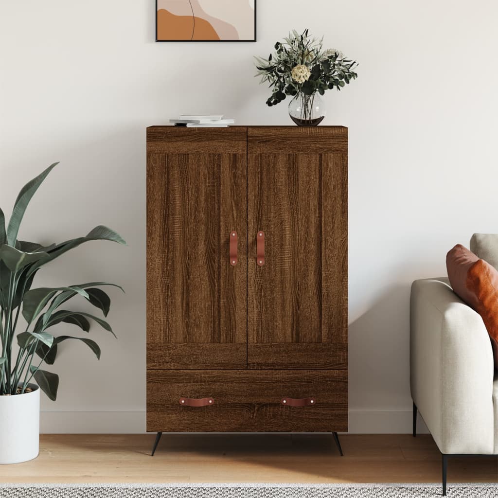 vidaXL Vysoká skrinka hnedá dub 69,5x31x115 cm kompozitné drevo