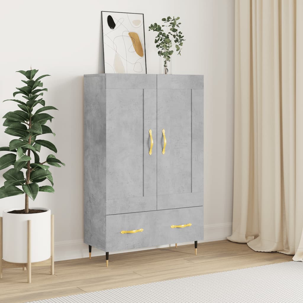 vidaXL Vysoká skrinka betónová sivá 69,5x31x115 cm kompozitné drevo