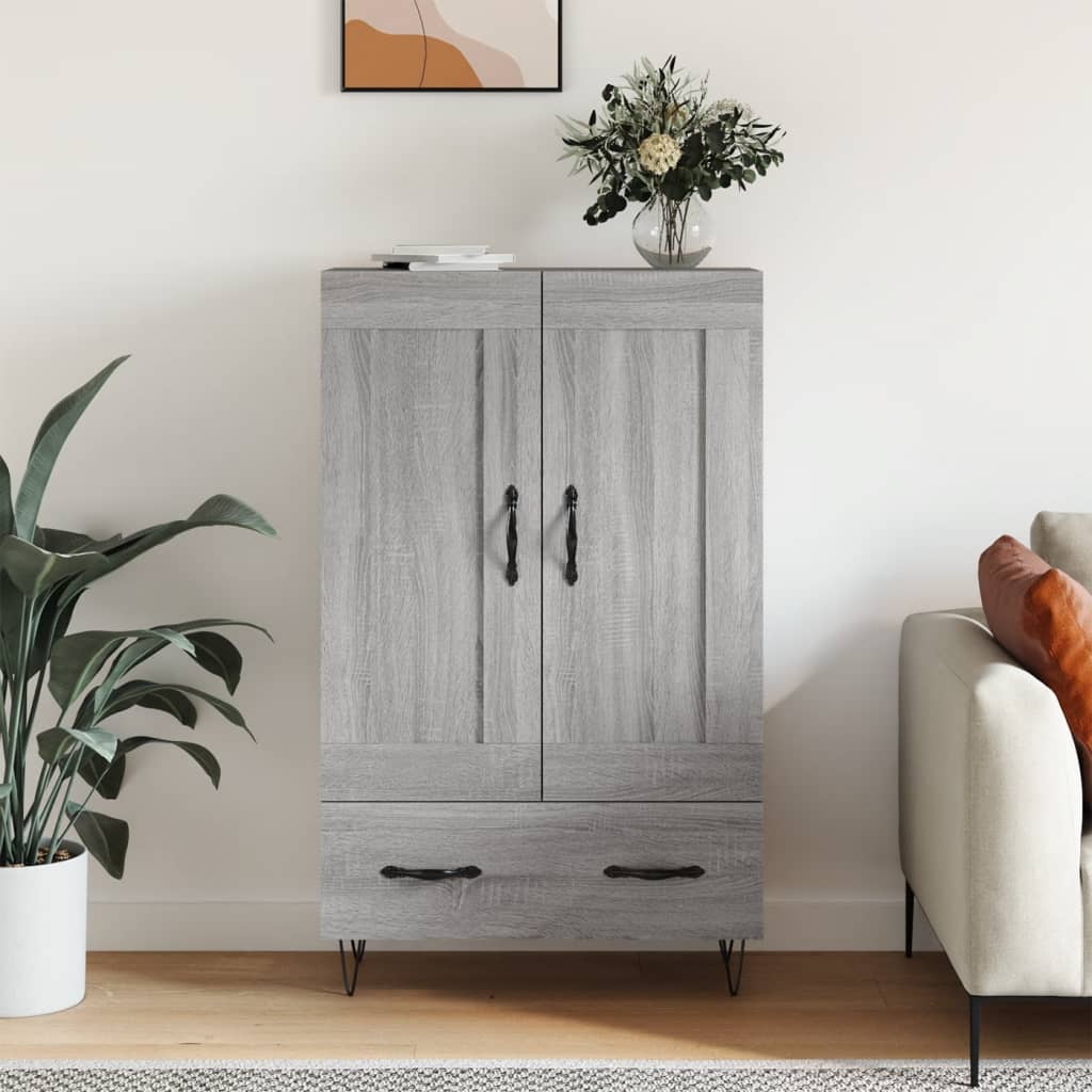 vidaXL Vysoká skrinka sivá sonoma 69,5x31x115 cm kompozitné drevo