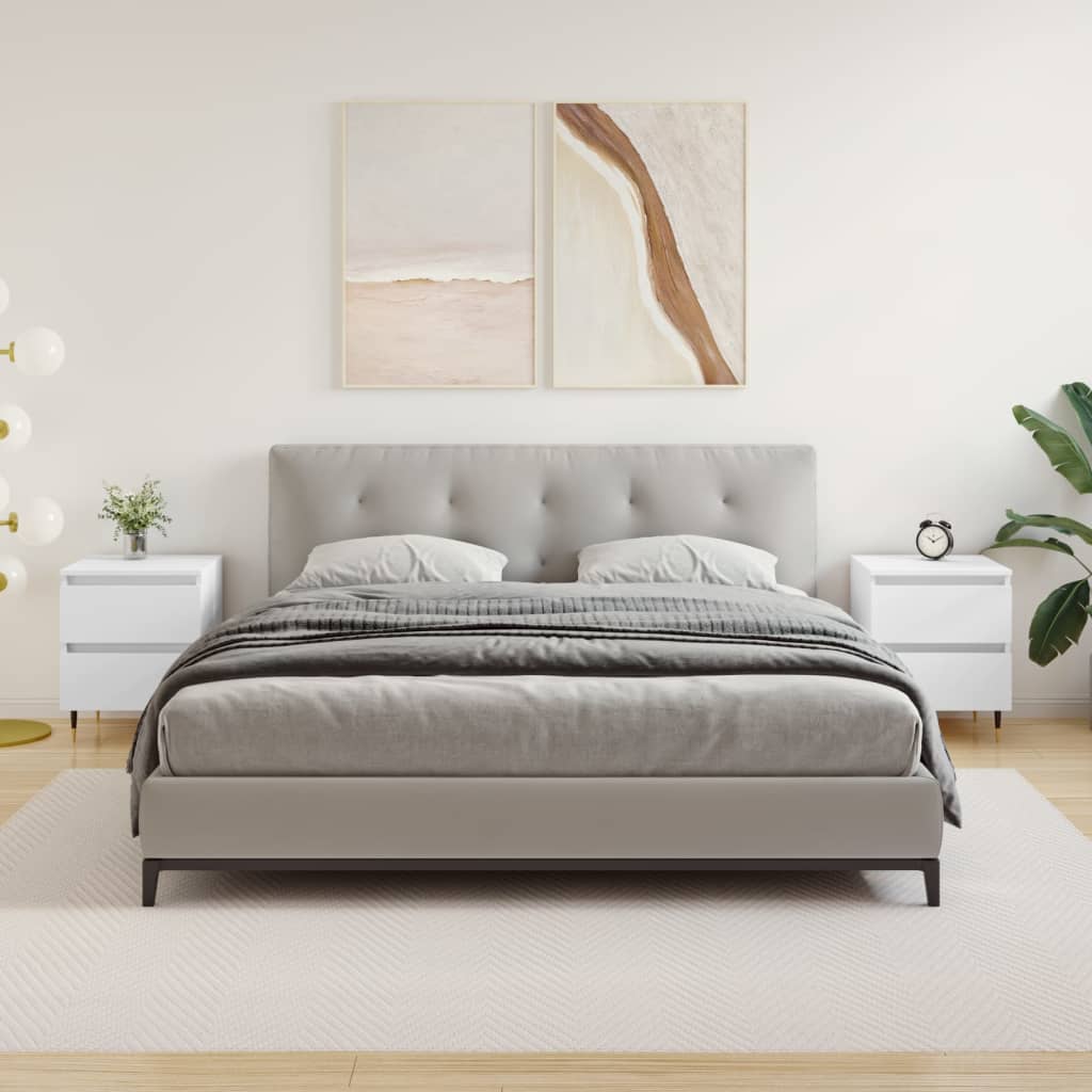 vidaXL Nočné stolíky 2 ks biele 40x35x50 cm kompozitné drevo