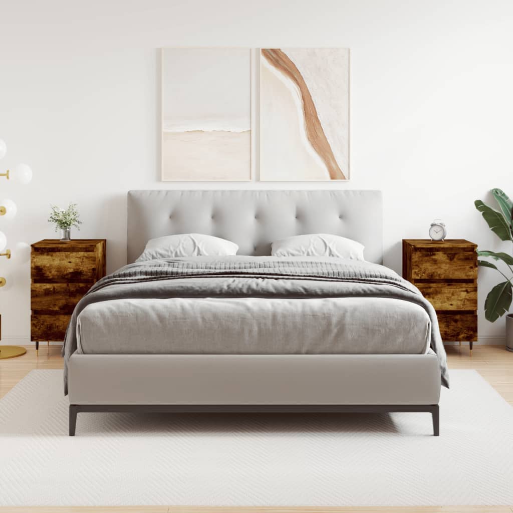 vidaXL Nočné stolíky 2 ks dymový dub 40x35x69 cm kompozitné drevo