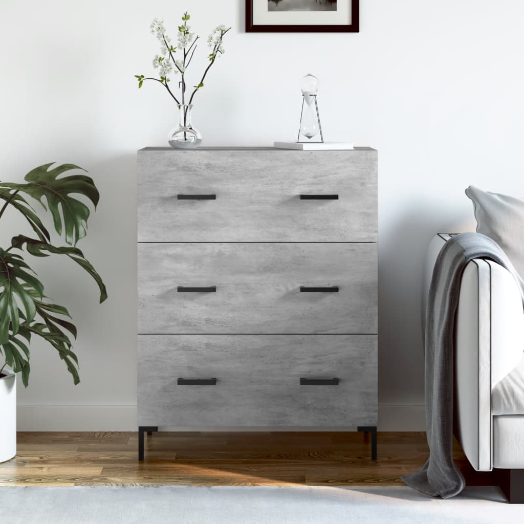 vidaXL Komoda betónovo sivá 69,5x34x90 cm kompozitné drevo