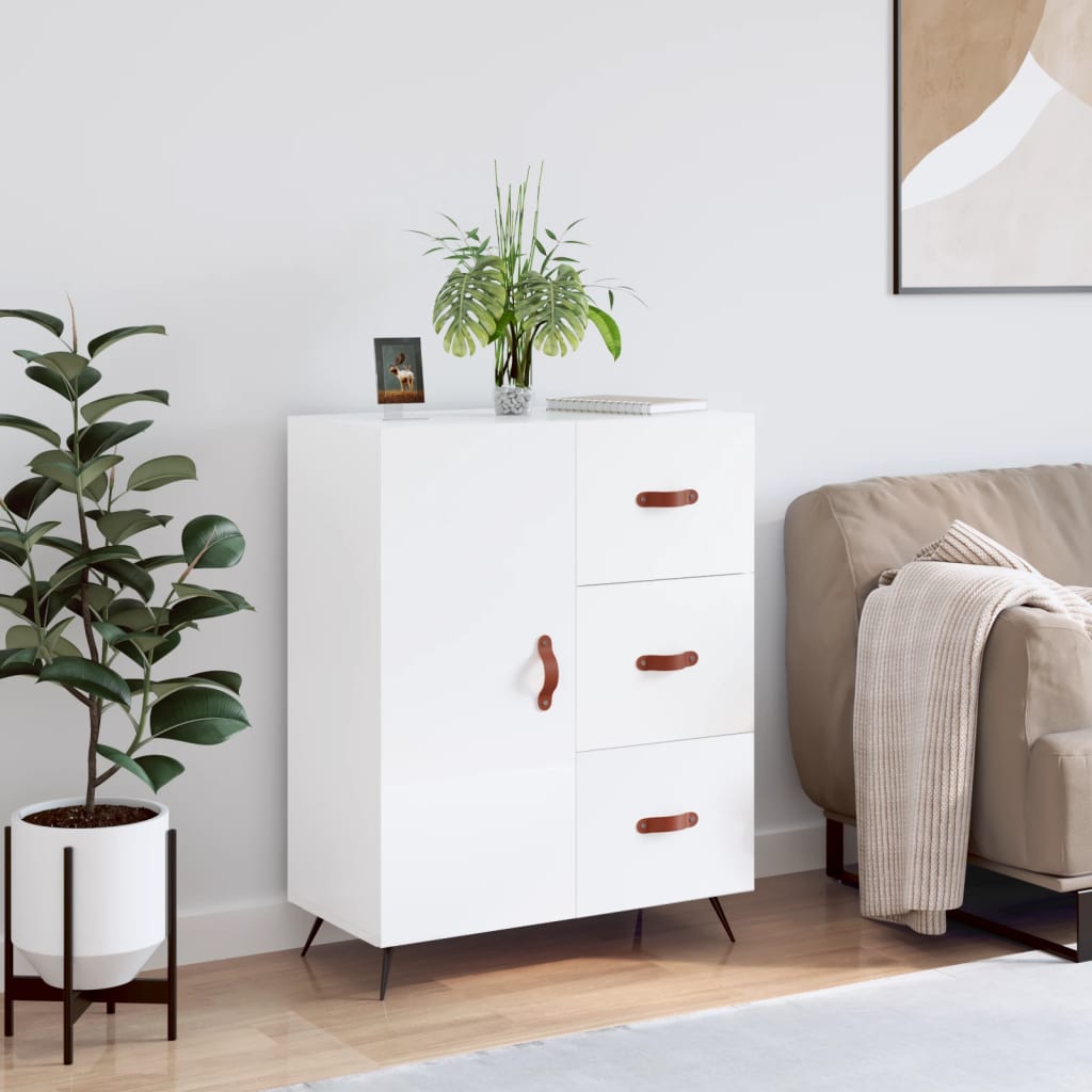 vidaXL Komoda lesklá biela 69,5x34x90 cm spracované drevo