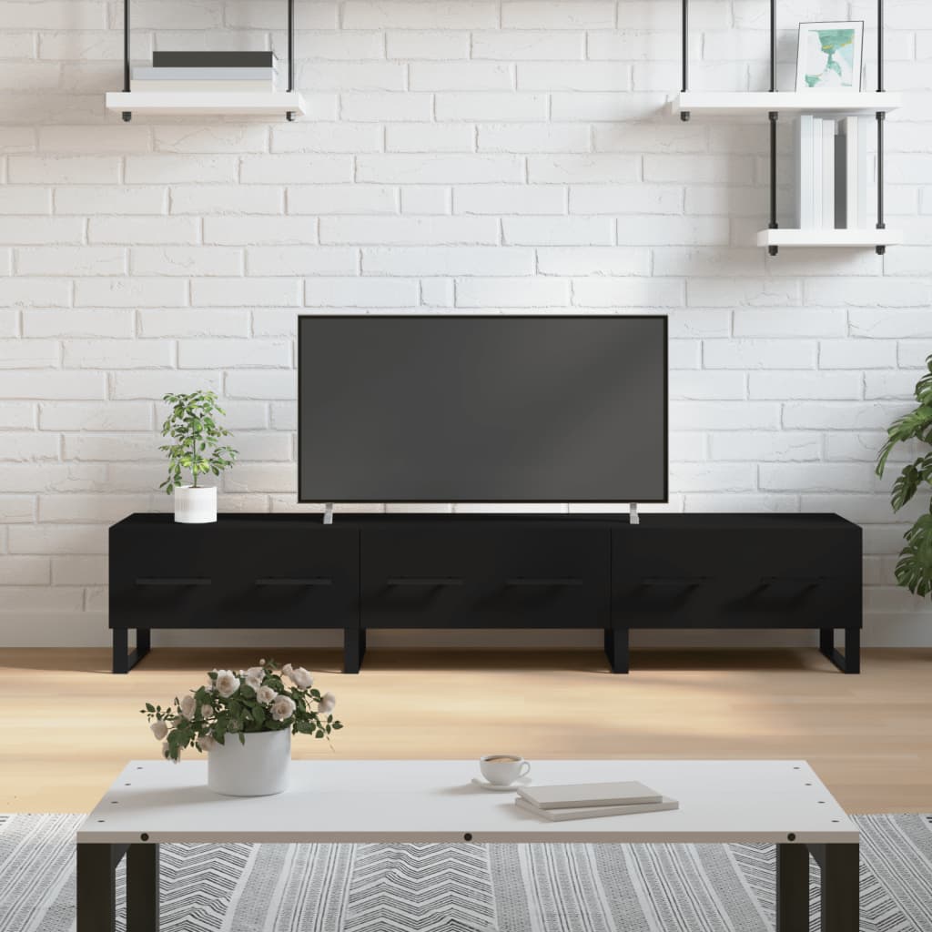 vidaXL TV skrinka, čierna 150x36x30 cm, kompozitné drevo