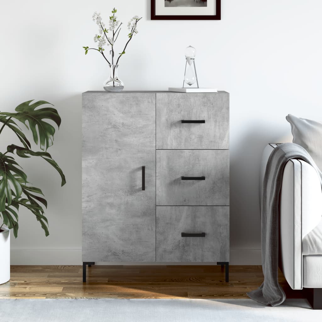 vidaXL Komoda betónovo sivá 69,5x34x90 cm kompozitné drevo