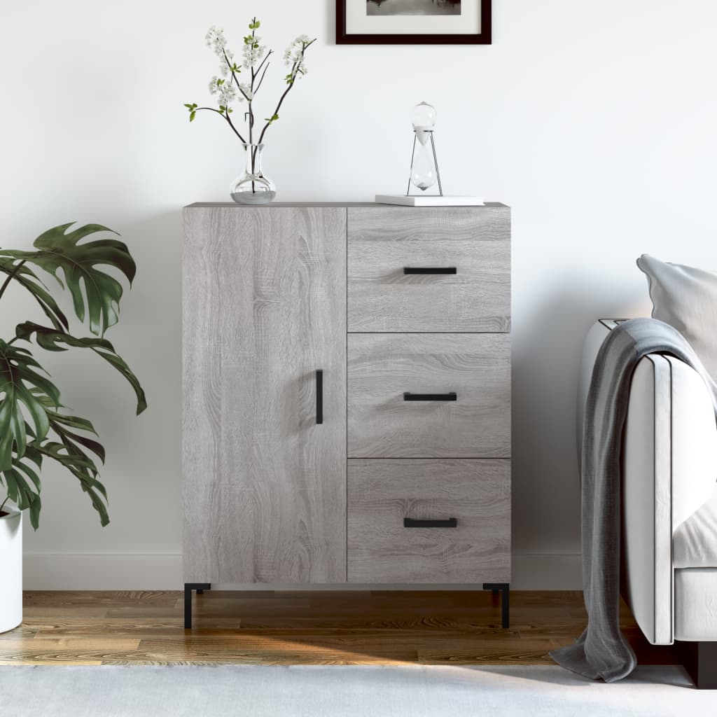 vidaXL Komoda sivý dub sonoma 69,5x34x90 cm kompozitné drevo